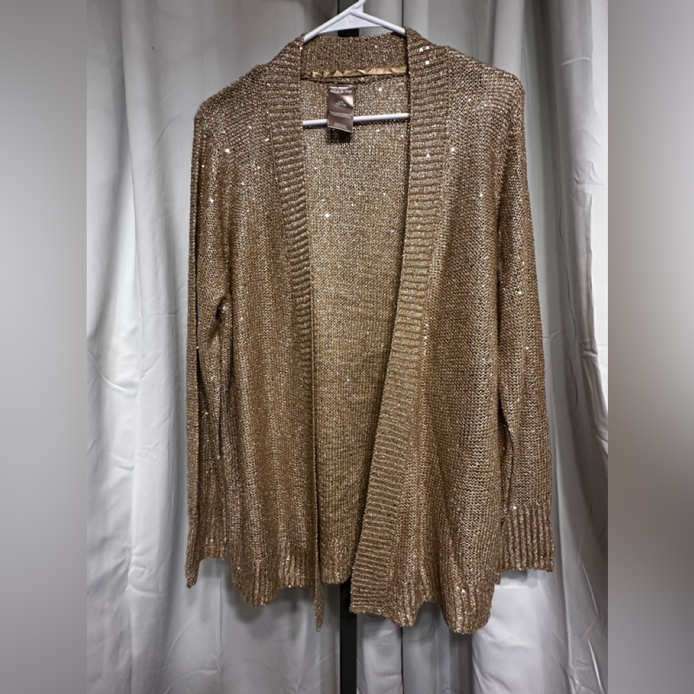 New Gold Sparkly “ White Stag” Chic Cardigan
